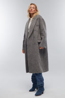 Szary płaszcz oversize Jay