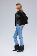 Sienna leather jacket in black