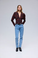 Dolly black poppy print top