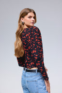 Dolly black poppy print top