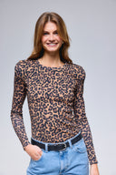 Dopasowany longsleeve w panterkę Kiki