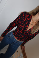 Dolly black poppy print top