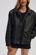Sienna leather jacket in black