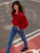 Nancy leather jacket in red