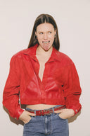 Nancy leather jacket in red
