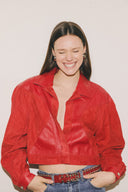 Nancy leather jacket in red
