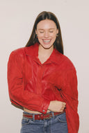 Nancy leather jacket in red