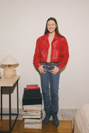 Nancy leather jacket in red