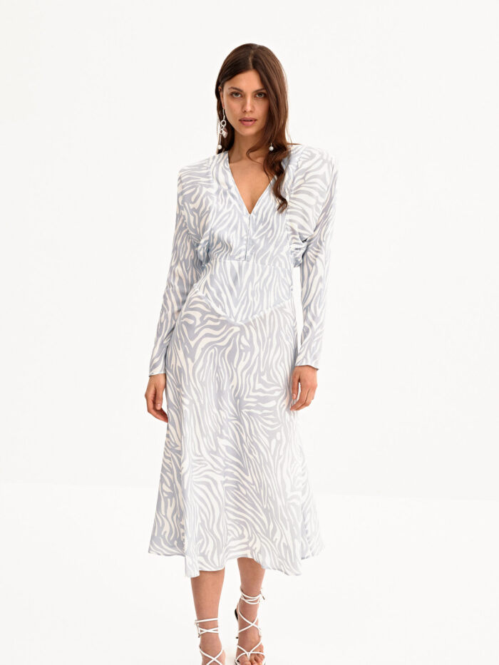 Cameron dress in zebra blue