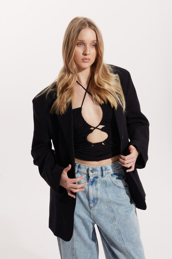 Nora Linen Black Jacket