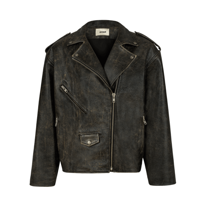Vera Leather Jacket in deep brown