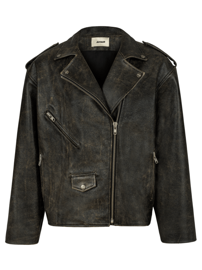 Vera Leather Jacket in deep brown