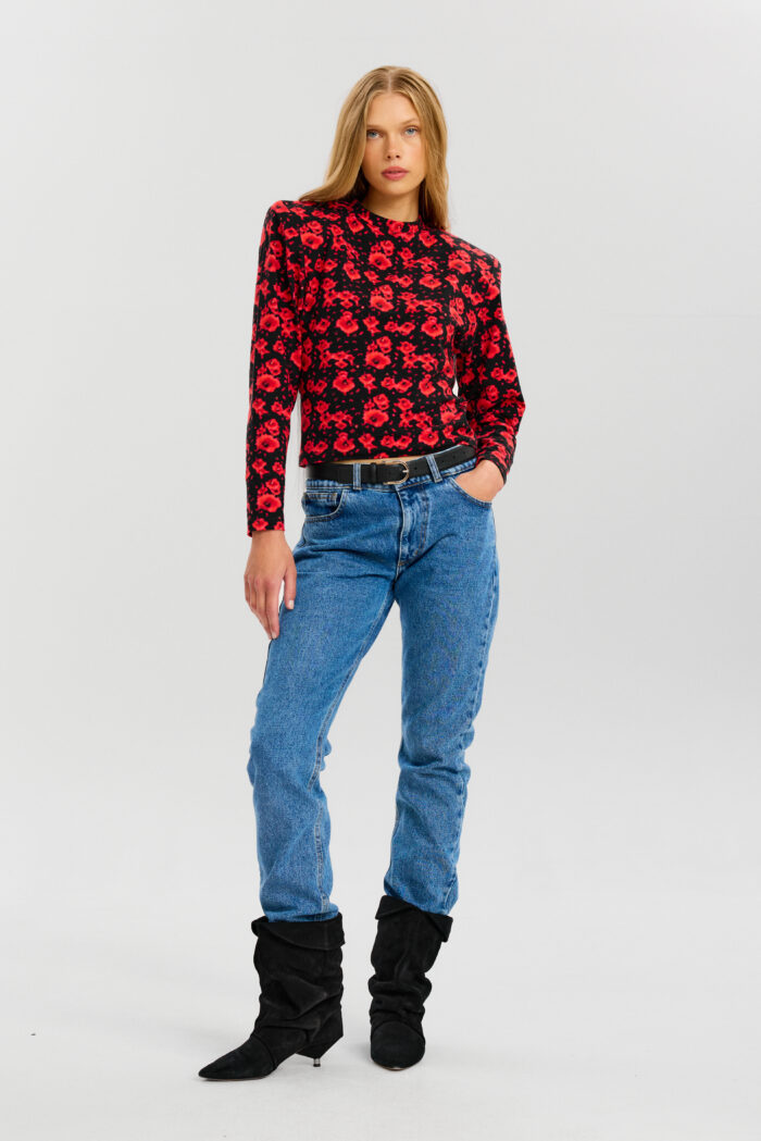 ALICE TOP in red poppies