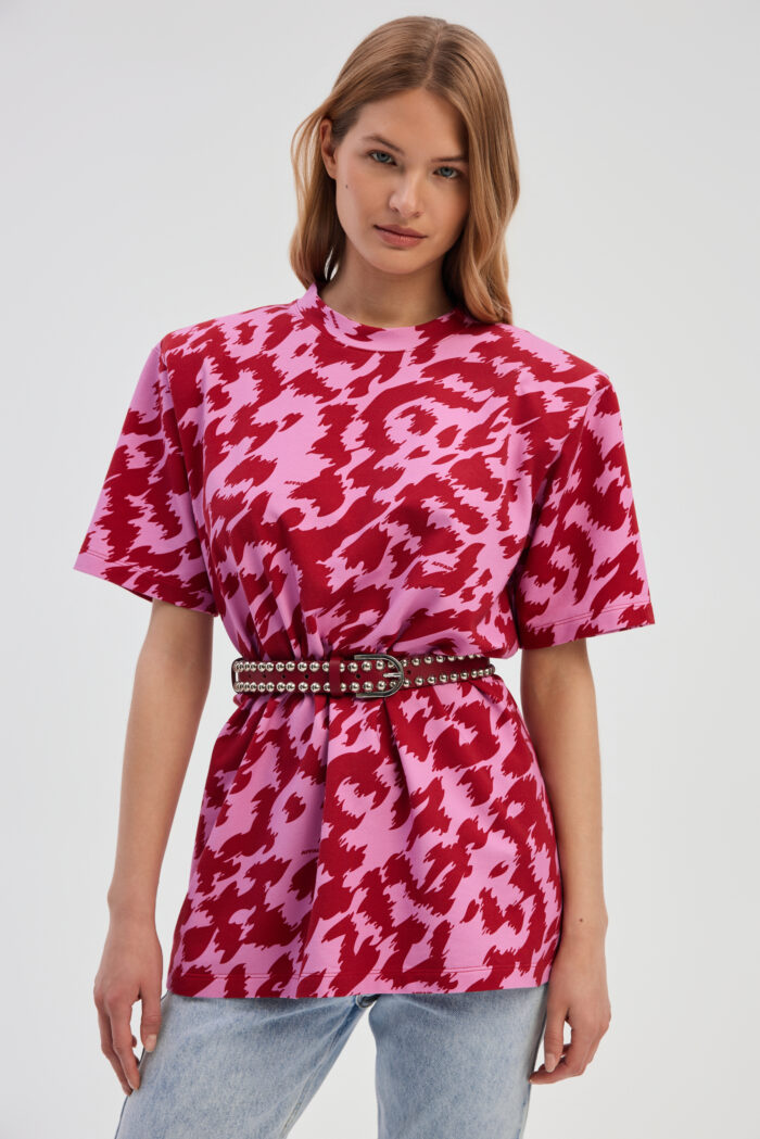 Red Leo Belt with silverdrops