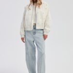 Lucy Bomber Jacket in creamy white