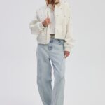 Lucy Bomber Jacket in creamy white