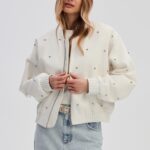 Lucy Bomber Jacket in creamy white