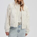 Lucy Bomber Jacket in creamy white
