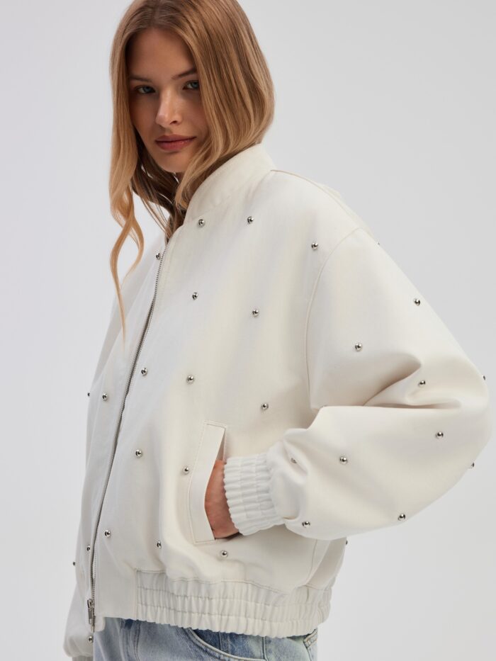 Lucy Bomber Jacket in creamy white