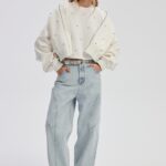 Lucy Bomber Jacket in creamy white