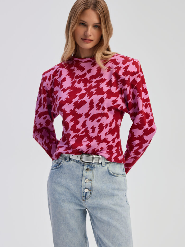 Top Alice in pink abstract