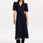 Claire dress in Noir Poppy