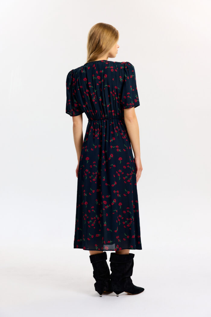 Claire dress in Noir Poppy