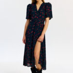 Claire dress in Noir Poppy