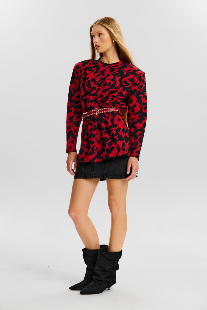 Palmer Longsleeve in red abstract