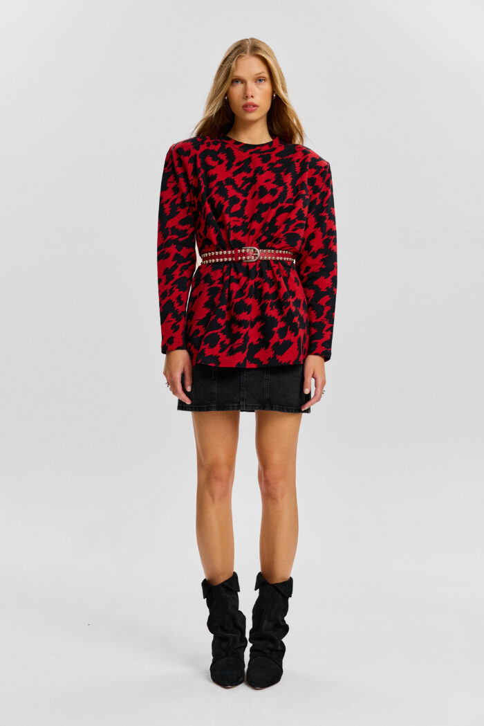 Palmer Longsleeve in red abstract