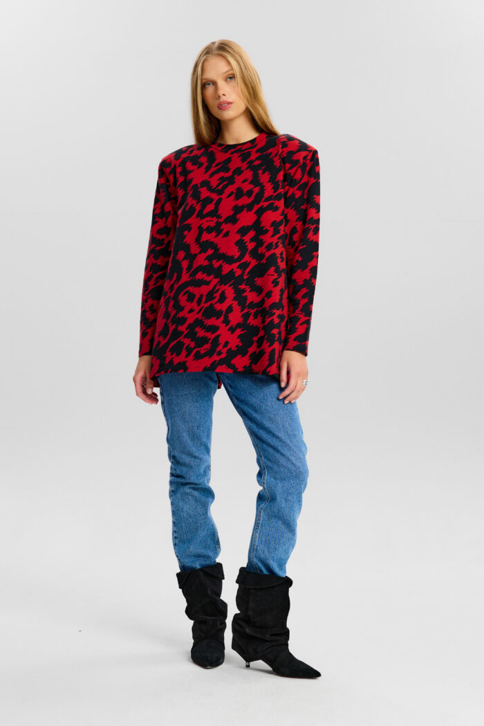 Palmer Longsleeve in red abstract
