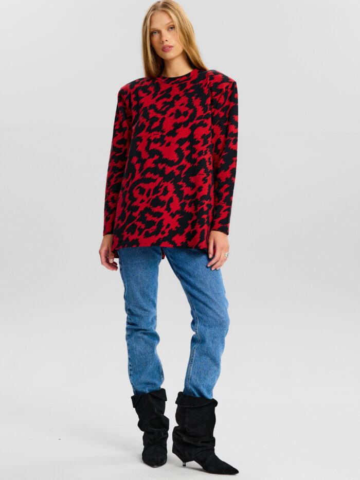 Palmer Longsleeve in red abstract