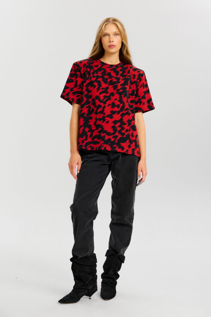 Top Palmer in red abstract