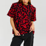 Top Palmer in red abstract