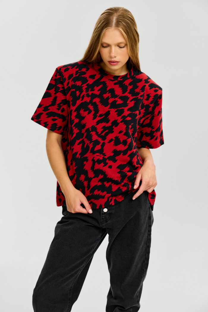 Top Palmer in red abstract