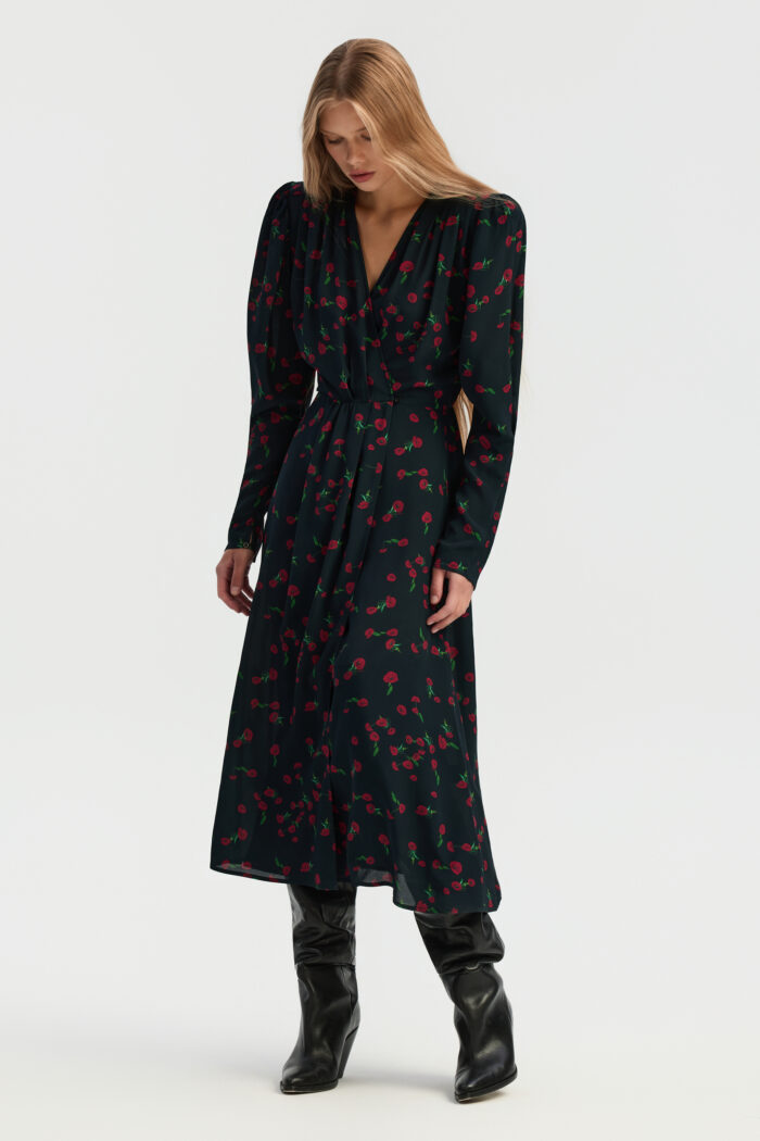 Lissa dress in noir poppy