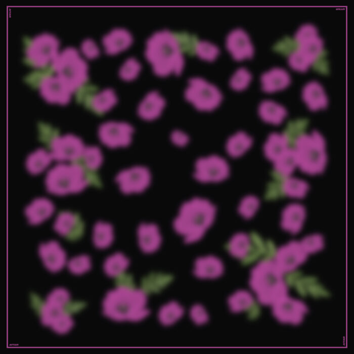 bandana-blur purple Isla scarf in pink poppies