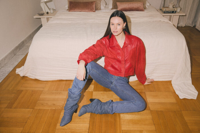 Skórzana kurtka Nancy in red
