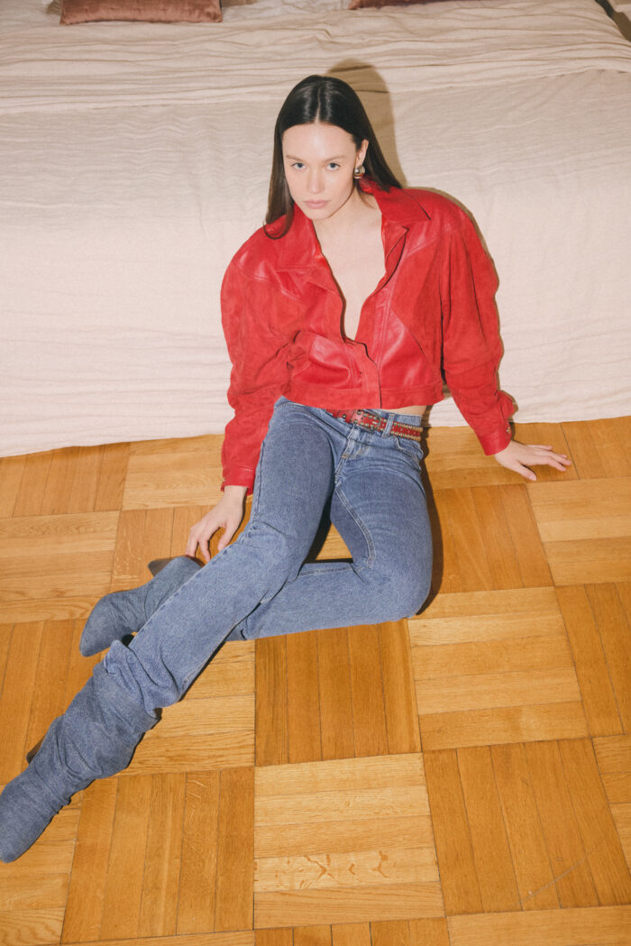 Skórzana kurtka Nancy in red